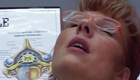 Sexy German nurse in pantyhose fucks her patient hard