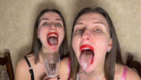 Filling the glasses with the mixture