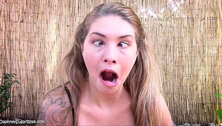 * 854x480p * Cross Eyed Silly & Smiling Face Pigtail Girl - Mp4