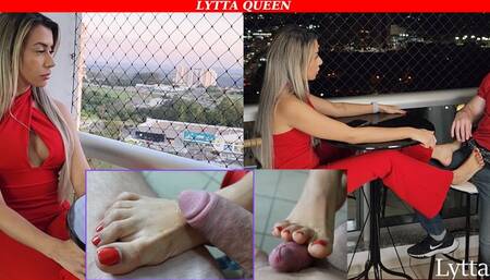 Lytta cheats doing a Sexy Cafe Footjob On Tinder date - FOOTJOB - CBT - SOLEJOB - TOEJOB - SMELLY FEET - FOOT WORSHIP - SWEATY FEET - HIGH HEELS -