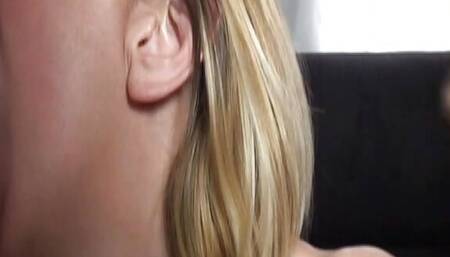 Slutty blonde French DPed in hot interracial threesome