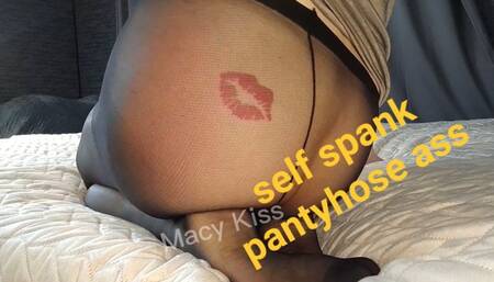self spank pantyhose ass