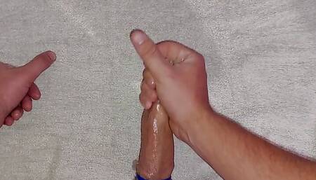 Cock ring masturbating and cumming