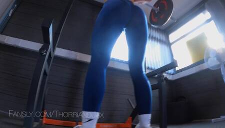 Hot Gym Girl Squats and Deadlifts with Her Butt Plug In - Thorriandjax