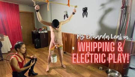 Ms Eduarda Leal uses slave for whipping and electroplay (1080 EN-sub)