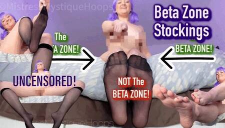 Beta Zone Stockings UNCENSORED - Betas only worship the reinforced toes of Mistress Mystique's stockings - Foot Humiliation, Female Domination, Femdom POV, Feet, Foot Worship with Mistress Mystique Hoops - WMV