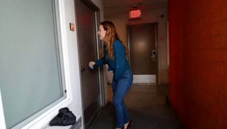 INEED2PEE Misty Rein barely gets her jumpsuit off pissing JMI