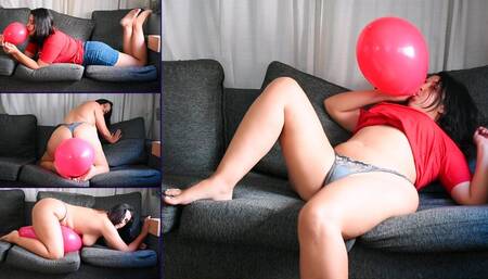 Play until pop in Red balloon hot session - Bunny Looner