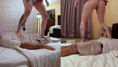 Lady Lazarus Trampling my new Slave - Side Views 4K