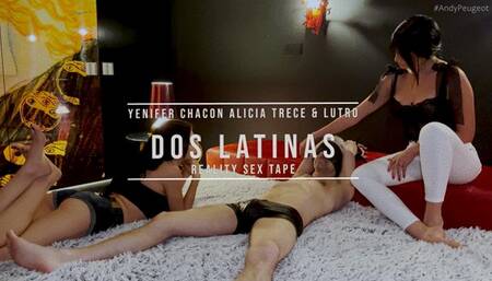 Two Hot Latinas Double Blowjob Interracial Threesome