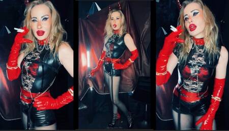 Welcome to hell your Devil Queen smokes 2 marlboro at once and encourage u