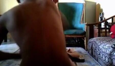 Amateur Asian Woman in Interracial Encounter with Black Man