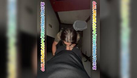 Stranger holds camera for JewishHotWife while sucks his cock and swallows his cum