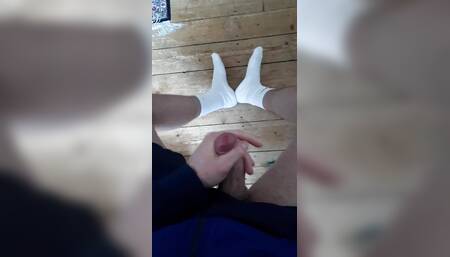 wanking and cumming on my socks part 2