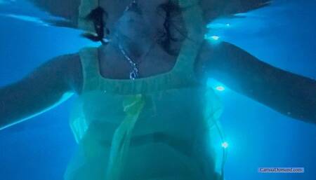 Carissa in the vintage babydoll nightgown underwater part 2
