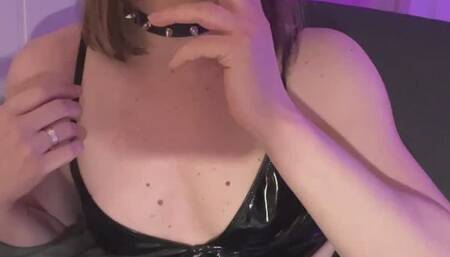 Goth Transgirl smokes and cums on couch