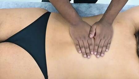 Asian boy massaging hot girl