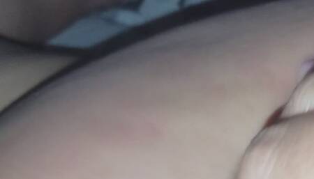 Two wet fingers in my belly button after i came