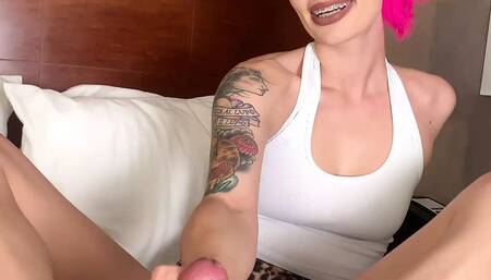 Perfect Ticklish Feet Gives Sensual Oily Lotion Handjob & Footjob