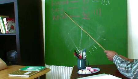 Super hot blonde in school uniform with small natural tits