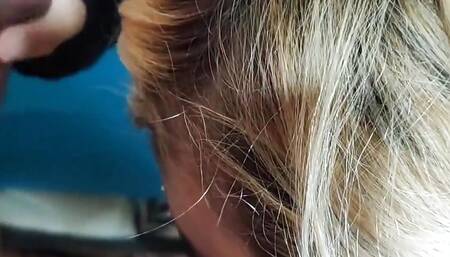 Slutty Blonde Giving Her Ass in the Hair