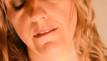 Hot mature MILF slow sensual masturbation glass dildo