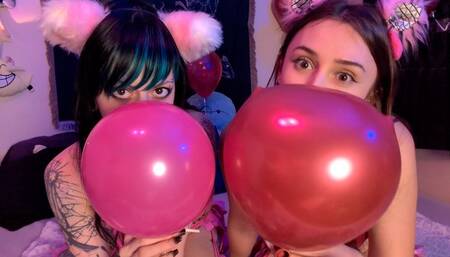 Blowing Up Balloons for Valentines Day