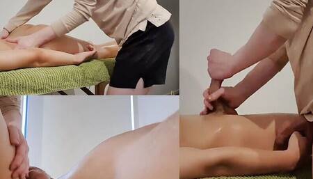 Chinese Twink Gets Erotic Massage and Sits on My Cock