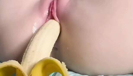 My stepdad invades my privacy and puts a huge banana inside my pussy