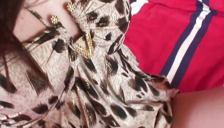 Hot squirt cum on amazing body of this horny brunette slut