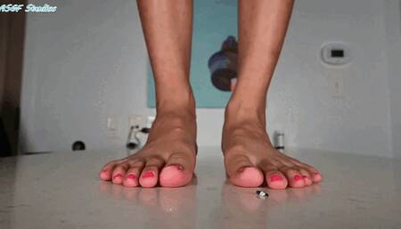 Goddess bare feet toy with tiny man! Giantess crush! Pt 3 - MP4