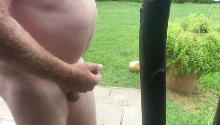 Sexy out doors wank