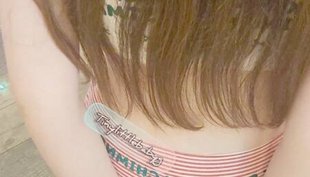 Cuffed up cutie Tinylittlebabyg christmas edition festive underwear with bare feet and brown hair