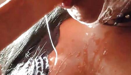 BDSM - Ebony Has Hardcore Squirt and Deep Throat on Huge Cock