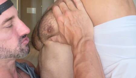 Gay Bodybuilders Shirt Ripping, Pec Worship, and Muscle Fucking