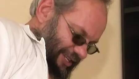 Slender German nurse rides big dick until facial