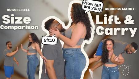 Amazon versus Tall man: Size Comparison and Lift & Carry - Feat Goddess Marcy and Russell Bell (1080p)