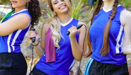 Foursome With Cute Bubble Butt Sluts Who Learn To Ride Cock To Be on the Team