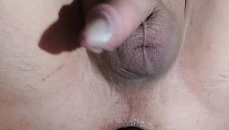 Beautiful close-up of my shaved ass and cock