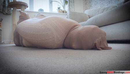 Lacey - Pantyhose Encased 4K ( Tape Bondage ,Duct Tape Wrap Gagged , BBW Bondage , Pantyhose Encased , Pantyhose Hooded )