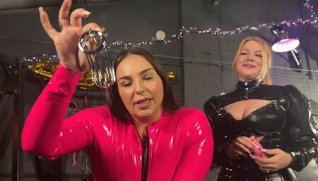 Sexy Chastity Tease - Latex shinning by Tainted Maitrise and Mistress Envy