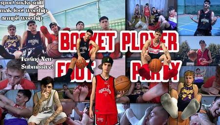 Basket team 3 David, Rehus, Angelo, Kaen, Dimitri - overwhelming the sense of the homo with straight's sweat to turn him into foot fetishist