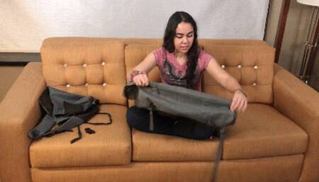 Destroying an Old Zippered Mega Backpack with Peko Lux - WMV (HD 1080p)