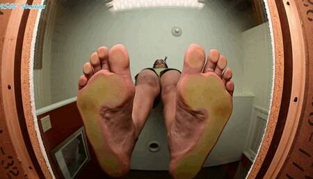 Giant ebony Goddess flattens you under her massive size 12 soles!! - MOV