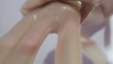 Latex natural gloves ASMR