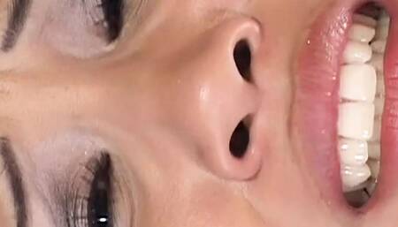 Asia girl rubs his cock between her thighs