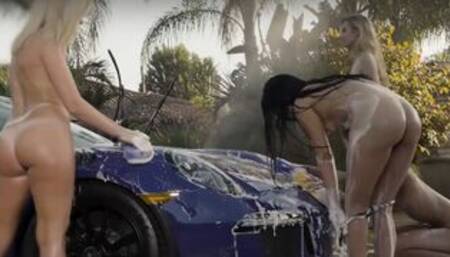 Asian teen and BFFs slip out of bikinis