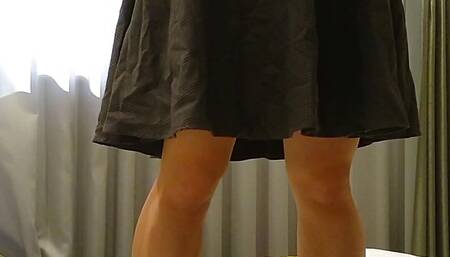 I masturbated by changing from a Japan cross-dressing boy wearing women's underwear to a dress.