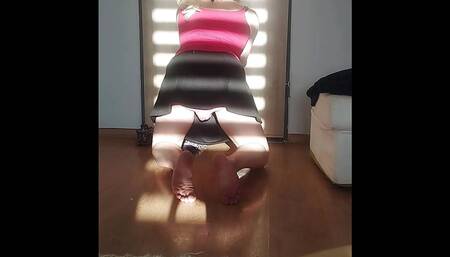 a vibrator in my panties and a dildo in my mouth. painful anal for blonde teen