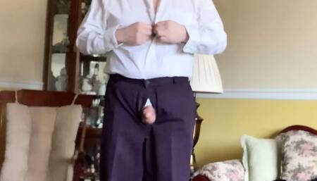 Daddy strips naked and masturbates